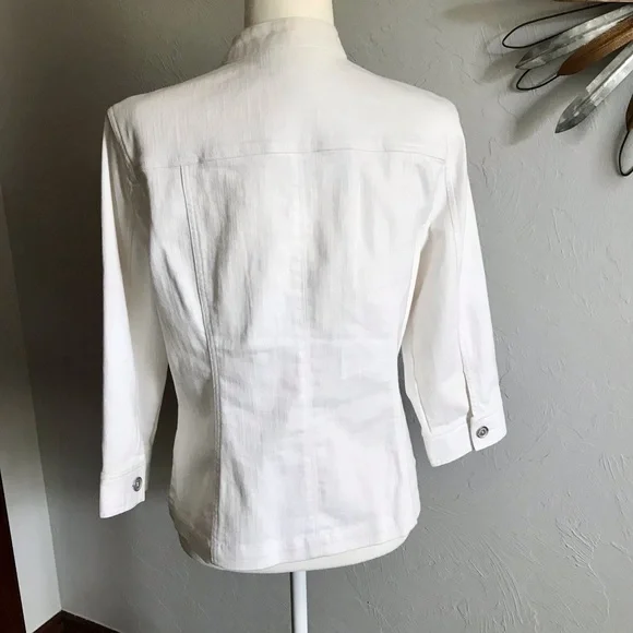 Ruby Rd. White Ruffle-Trim Blazer - Picture 2 of 5